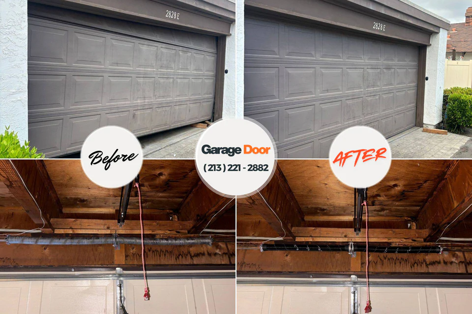 Before and after: garage door repair Harbour Heights, FL